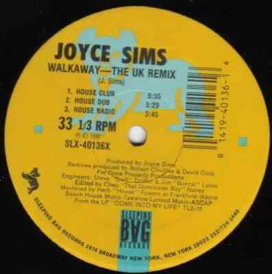 Joyce Sims Walkaway - The UK Remix Vinyl Single 12inch Sleeping Bag Records
