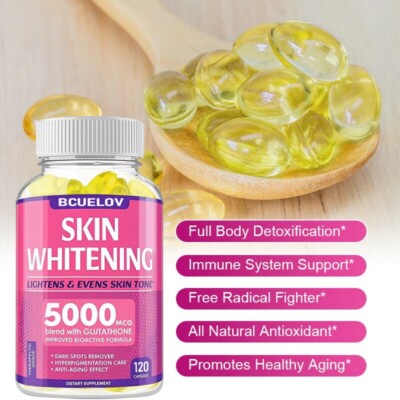 glutathione 5000mg benefits L-Glutathione 5000mcg Capsules Skin whitening Antioxidant Anti-Aging