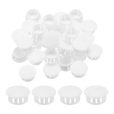 64Pcs 19mm(3/4') White Nylon Plastic Round Locking Hole Plugs Insert End Caps