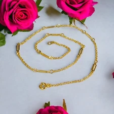 vintage gold tone fancy links 15” chain Anklet