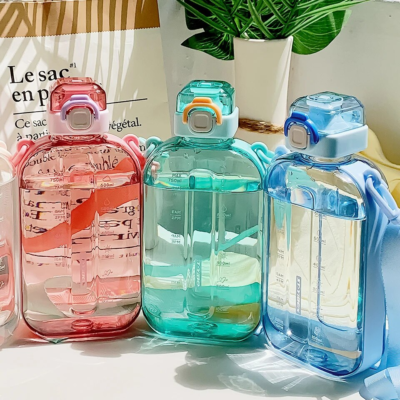 750ml Flat Sports Water Bottle BPA FREE Plastic School / Travel Drink  Container | eBay