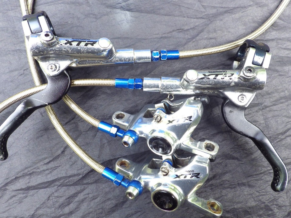 Shimano XTR brake set brakes M985 + Icetech 203mm rotors xt hope magura