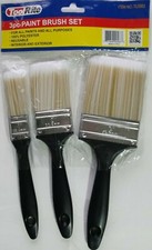 ToolRite 3 PCs 1 in. Flat Cut, 2 in. Flat Cut, 3 in.100 Polyester Paint Brush
