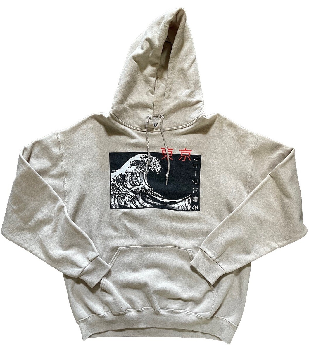 Japanese Hoodie RIDE THE WAVE Sweatshirt Yang Mens Large Japanese Hoodie RIDE THE WAVE Sweatshirt Yang Mens Large