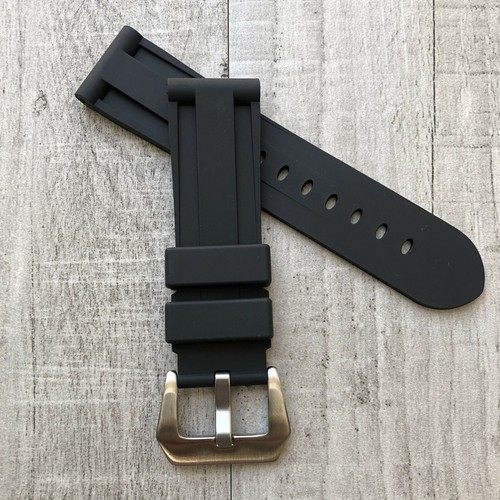 Per Panerai Luminor Marina Pam 20 22 24 26 MM Gomma Nera Silicone Cinturino  | eBay