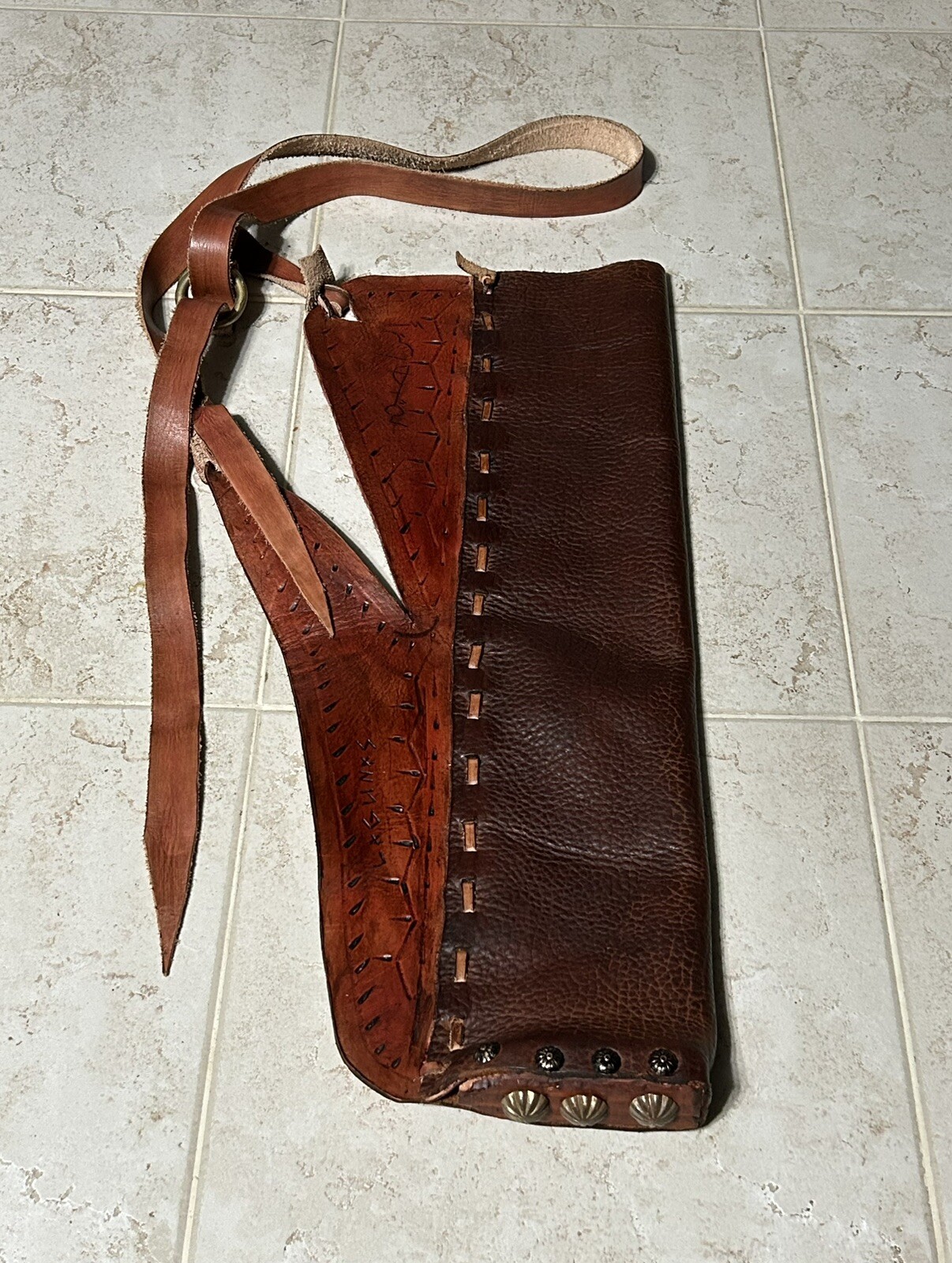 Handmade Buffalo Leather Arrow  Side Quiver  Native African Egyptian Nubian hunt