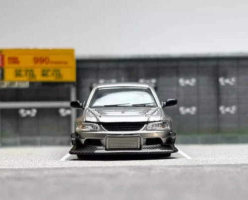 CM 1:64 Silver JDM Mitsubishi Lancer EVO 9 IX VOLTEX Sports Diecast Car Model - Picture 4 of 7