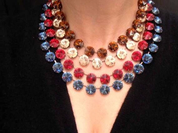 Collar Rivoli Cristal Austriaco Marrón Champagne Anna Wintour Joyería Cumpleaños  Foto 2 de 4