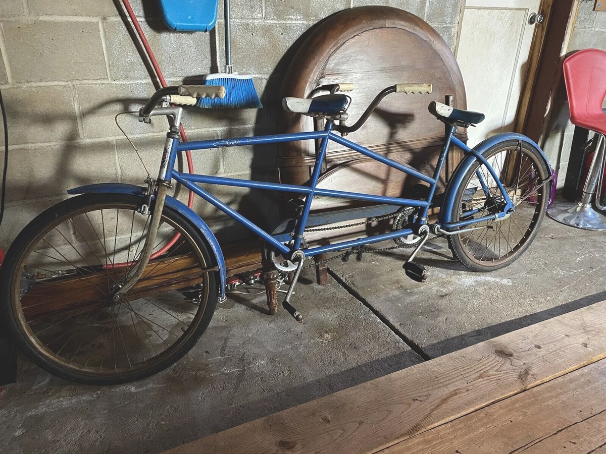 Vintage Tandem Bicycle Blue Columbia 1970’s Built For Two