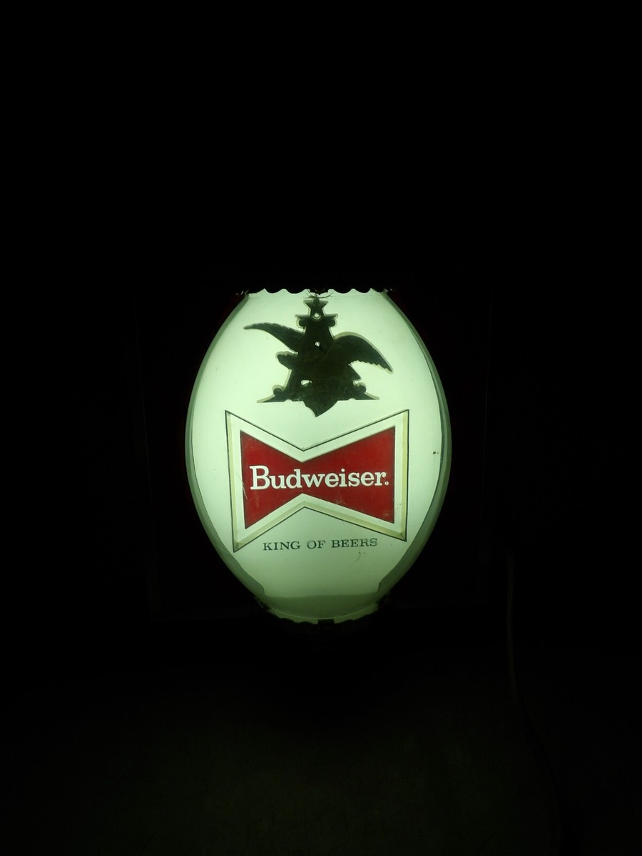 Vintage 1960s Budweiser Beer Lighted Bubble Sign Wall
