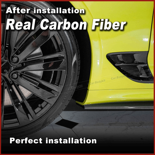 Alerón labial de extensión de faldón lateral de carbono real para Bentley Continental GT 2018-24 - Imagen 6 de 9