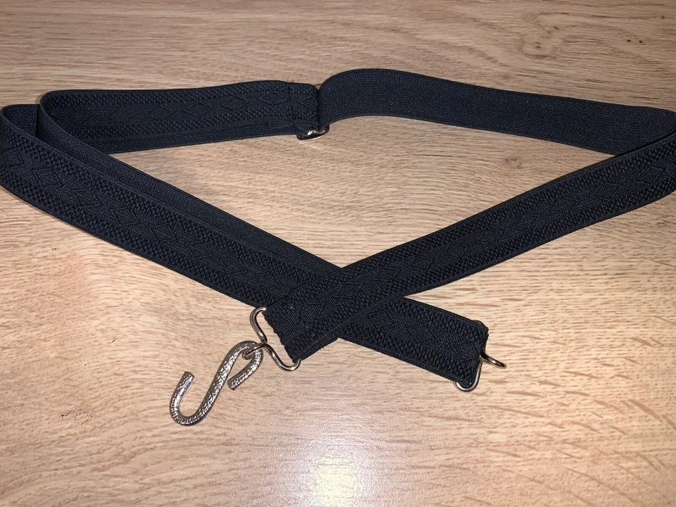 Elasticated Snake Belt 25mm Black Aztec Adult Boys Mens Girls xl xxl xxxl - Image 2 of 4