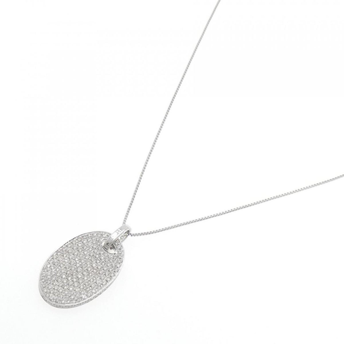 Authentic K18WG Pave Diamond Necklace 1.32CT #270-003-916