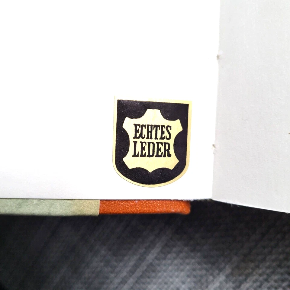 Álbum de fotos grande original de cuero genuino auténtico hecho a mano de colección 10x12 pulgadas Foto 4 de 4