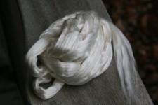 Bleached White Tussah 4 oz Silk Roving fiber spinning four ounces
