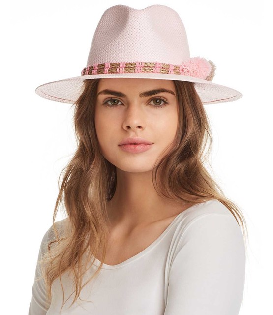 Helene Berman Women's Pink Fedora Hat 
