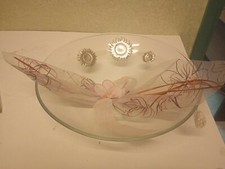 Centro Tavola Cristallo piatto Applicazioni In Arg 800 Diametro 34cm matrimonio