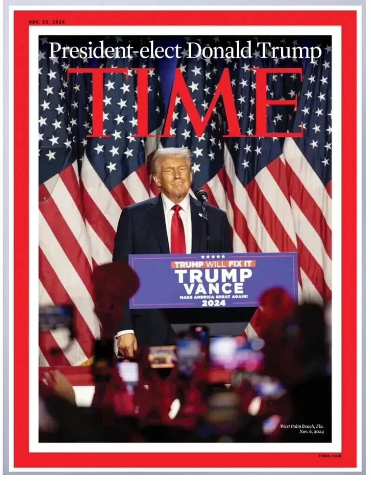 DONALD TRUMP TIME MAGAZINE PERSON OF THE YEAR + JD VANCE 2024 - IN HAND - Image 3 of 4