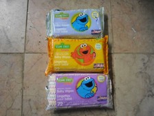 New  Hushables Sesame Street Sensitive Baby Wipes Elmo Cookie Monster 72 count
