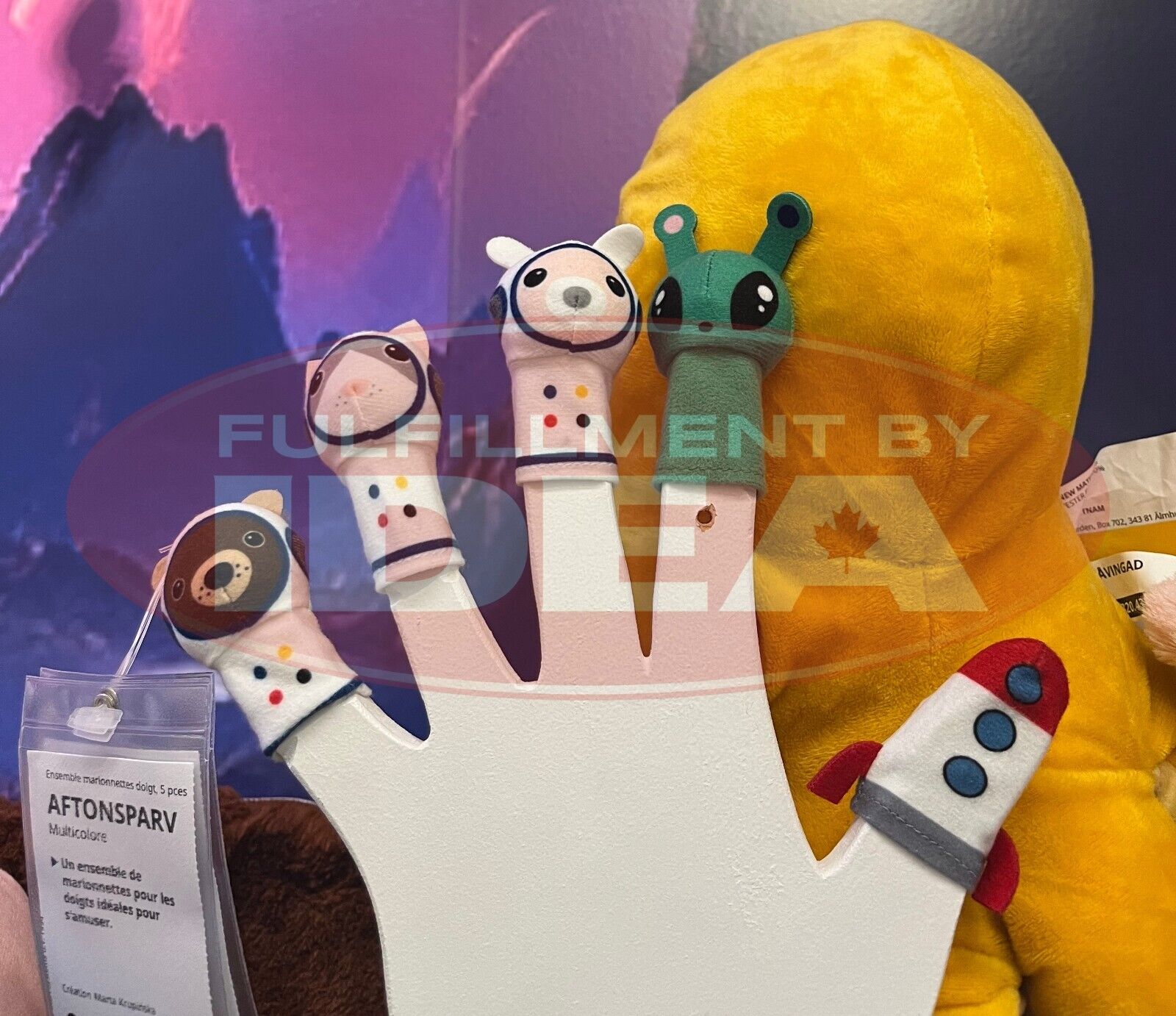 Brand New IKEA AFTONSPARV Multicolor 5X Finger Puppet Set (3 ¼x3 ") 205.516.42