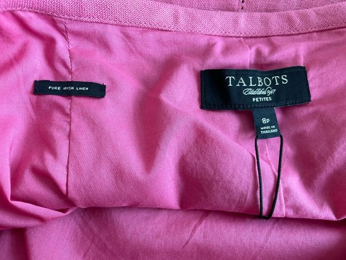 NWT TALBOTS Pink Pure Irish Linen A-line Skirt - Fully Lined - Women's 8 Petite - Picture 7 of 8