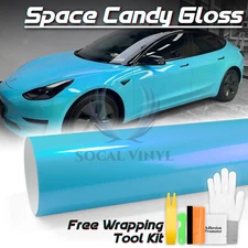 Space Candy Gloss Sky Blue Metallic Sticker Decal Car Vinyl Wrap Sheet Film DIY