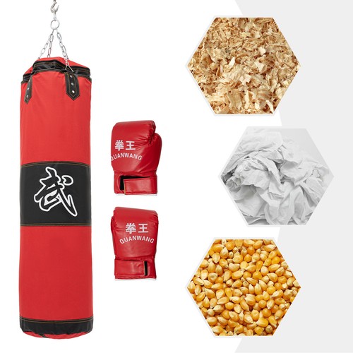 Saco de Boxeo para Adultos, Juego de Saco de Boxeo Pesado de PU, Saco de Boxeo Pesado Sin Rellenar - Imagen 17 de 44