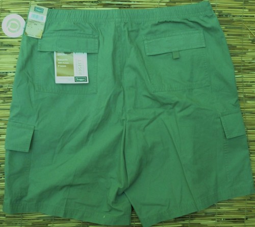 HAGGAR "THE WEEKEND CARGO" 6 POCKET SHORTS RELAXED COTTON OLIVE SIZE 42 LIST $36 - Picture 4 of 4