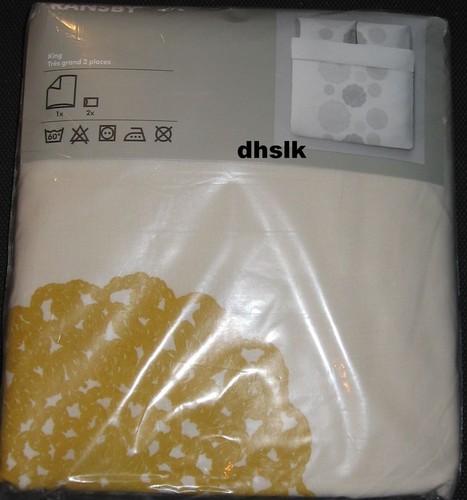 IKEA Ransby FUNDA Pilowcases Set AZUL ORO VERDE GRIS CREMA Diseño de Crochet - Imagen 8 de 12
