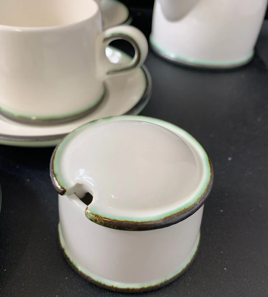 Wedgwood Coffee Cup & Saucer Set, Cream Jug and Sugar Bowl - #1001 - Image 3 of 4