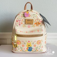 2023 Disney LOUNGEFLY Backpack Winnie The Pooh Friends Floral Folk Art NWT