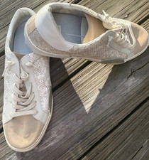 Dolce Vita Women's Sneakers Size 10 Leather Cream/gold