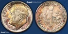 1949 S TONED Roosevelt Dime PCGS MS 66 SEE VIDEO Toning Silver Coin 10C