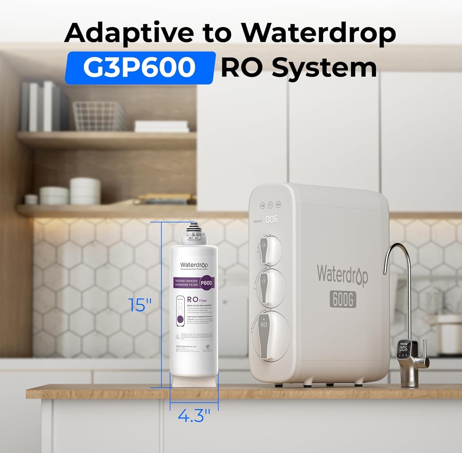 Waterdrop WD-G3-N3CB Replacement Filter For WD-G3-W Reverse Osmosis System – 7-Stage-1017666