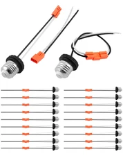 20-Pack E26 Medium Base Adapters, 12-inch Wire Leads, Flame-Retardant, 660W 660V