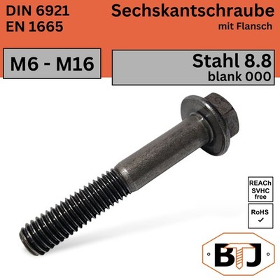 DIN 6921 Flanschschraube 8.8 blank Sechskantschraube m.Flansch M6 M8 M10 M12 M16