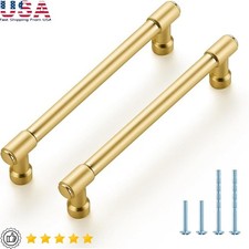 Brushed Brass Cabinet Handles 5 Inch Drawer Pulls Kitchen Hardware 10 Pack New