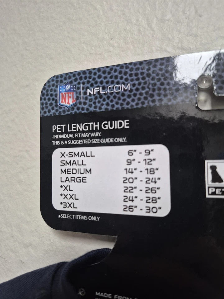 NFL 官方宠物服达拉斯牛仔条纹 T 恤狗猫宠物衬衫 - M 码 — 第 3/4 张图片