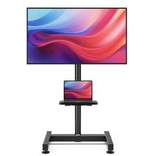 Floor TV Stand with Mount for 13-50 inch Screens, Tilting and Height Adjustab...