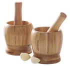 Premium Bamboo Mortar and Pestle Set – Wooden Herb & Spice Grinder for Garlic — photo 1