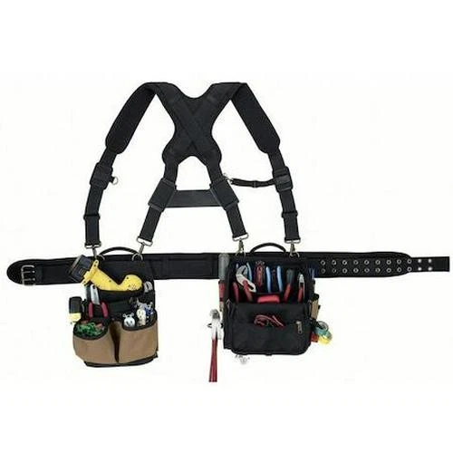 Tool Belt Rig 28 Pocket Black Padded Suspenders Drill Holder CLC Electrician - Image 3 of 4