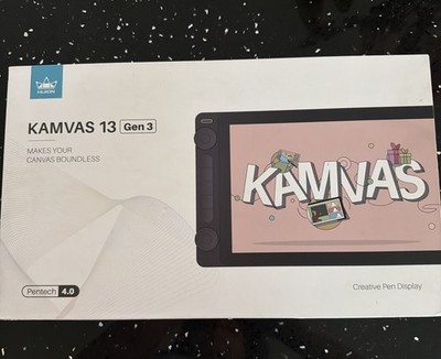 HUION Kamvas 13 (Gen 3) 13.3'' Drawing Tablet Pen Display PenTech 4.0 Black Stand