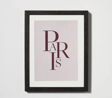 Threshold Studio McGee 11" x 14" PARIS Framed Under Glass Mat Dark Wood Wall Art