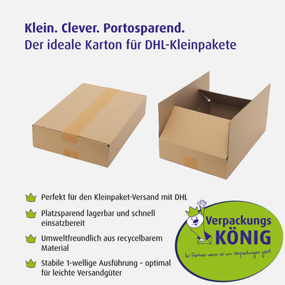 DHL Kleinpaket 350x250x80 mm, Faltkarton Versandkarton Faltschachtel 8 cm