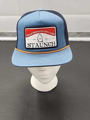#ad Staunch Punchy Arrowhead Snapback Trucker Hat Blue $40.00