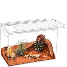 20x15x10cm Reptile Terrarium, Plastic Enclosure for Lizards Frogs Snakes with