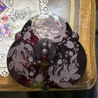 Paden City Red Ruby Orchid Candy Dish Depression Glass .  Top and 3 part Bottom.