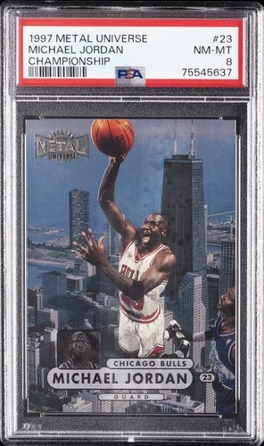 1997 METAL UNIVERSE CHAMPIONSHIP #23 MICHAEL JORDAN PSA 8