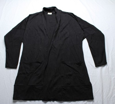 Pact Women's Airplane Wrap Open Front Cardigan DH3 Black Medium/Large NWT