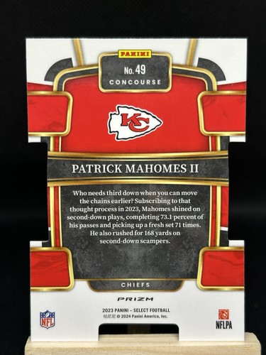 2023 Patrick Mahomes Select Black And Gold Die Cut - Bild 2 von 2